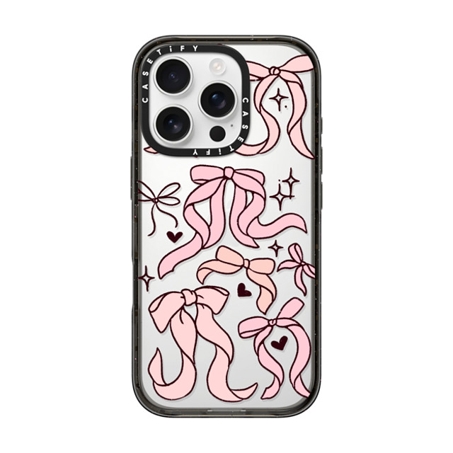 Kira Cyan x CASETiFY iPhone 16 Pro ケース ブラック インパクトケース Bow Collage