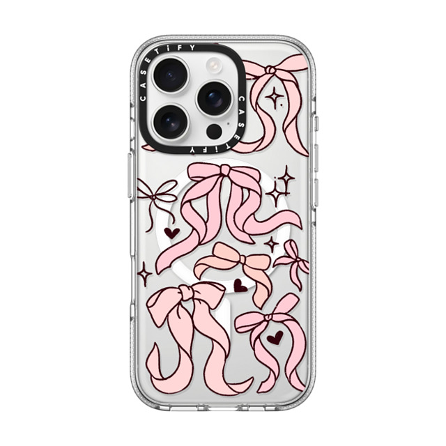 Kira Cyan x CASETiFY iPhone 16 Pro ケース クリア クリア ケース MagSafe対応 Bow Collage