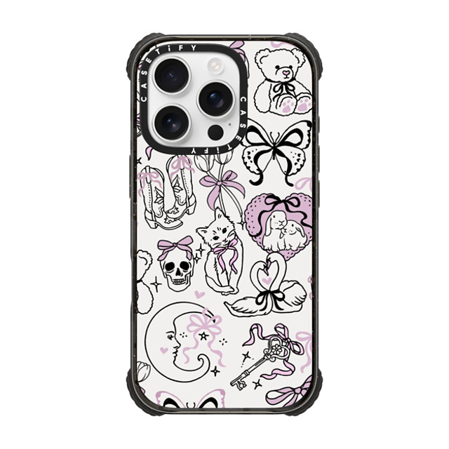 Kira Cyan x CASETiFY iPhone 16 Pro Case Black ウルトラ インパクトケース MagSafe 対応 Bow Coquette Stickers Kira Cyan x CASETiFY iPhone 16 Pro Case Black ウルトラ インパクトケース MagSafe 対応 Bow Coquette Stickers