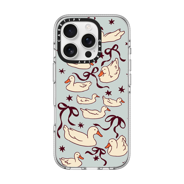 Kira Cyan x CASETiFY iPhone 16 Pro ケース クリア クリア ケース MagSafe対応 Ducks and bows