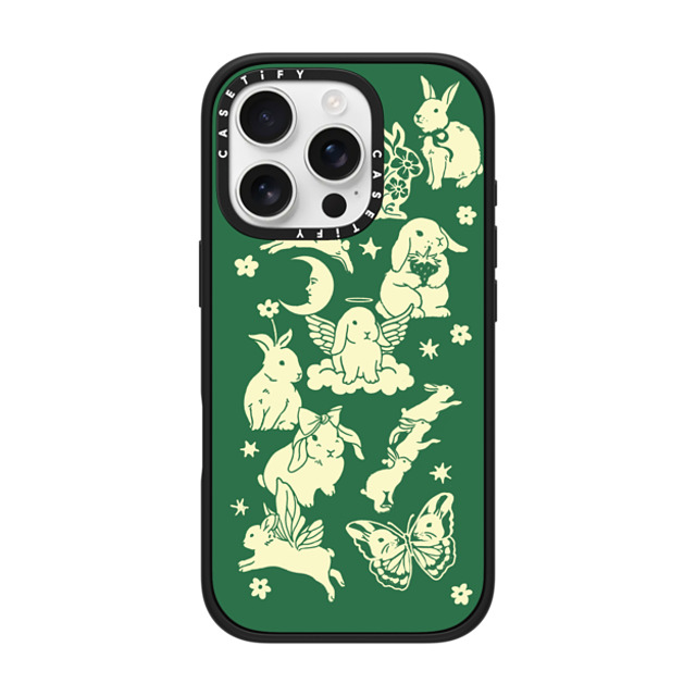 Kira Cyan x CASETiFY iPhone 16 Pro ケース マットブラック インパクトケース MagSafe対応 Spring Bunnies