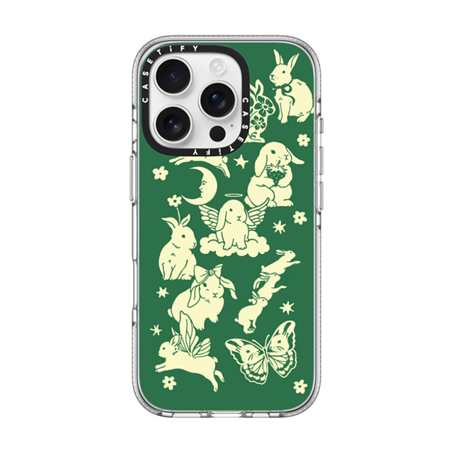 Kira Cyan x CASETiFY iPhone 16 Pro ケース クリア クリア ケース MagSafe対応 Spring Bunnies