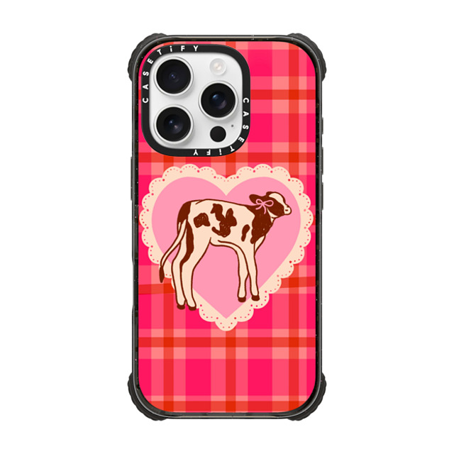 Kira Cyan x CASETiFY iPhone 16 Pro ケース Cow,Animal ブラック ウルトラ インパクトケース MagSafe 対応 Miss Moo Back to School Kira Cyan x CASETiFY iPhone 16 Pro ケース Cow,Animal ブラック ウルトラ インパクトケース MagSafe 対応 Miss Moo Back to School