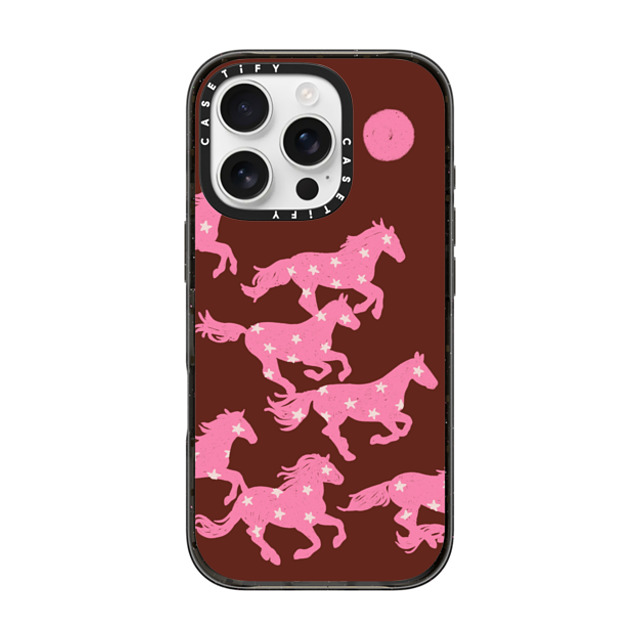 Kira Cyan x CASETiFY iPhone 16 Pro ケース Animal,Nature ブラック インパクトケース Wild Horses Back to School Kira Cyan x CASETiFY iPhone 16 Pro ケース Animal,Nature ブラック インパクトケース Wild Horses Back to School