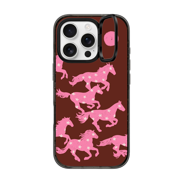 Kira Cyan x CASETiFY iPhone 16 Pro ケース Animal,Nature ブラック インパクトリングスタンドケース MagSafe対応 Wild Horses Back to School Kira Cyan x CASETiFY iPhone 16 Pro ケース Animal,Nature ブラック インパクトリングスタンドケース MagSafe対応 Wild Horses Back to School