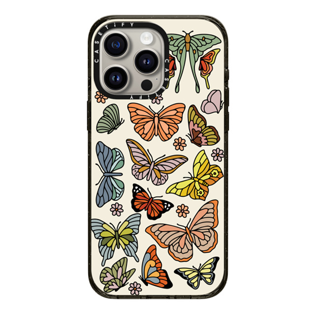 Kira Cyan x CASETiFY iPhone 15 Pro Max ケース ブラック インパクトケース MagSafe対応 Butterfly Study