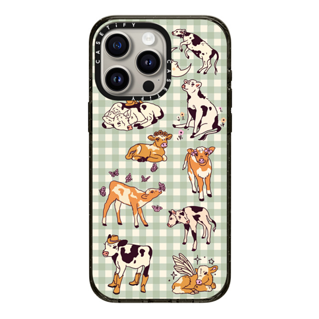 Kira Cyan x CASETiFY iPhone 15 Pro Max ケース ブラック インパクトケース Cow Gingham