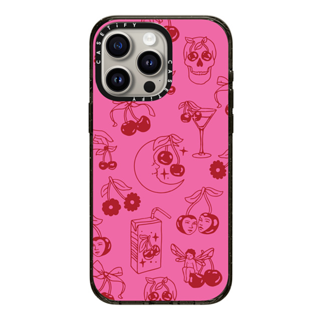 Kira Cyan x CASETiFY iPhone 15 Pro Max ケース ブラック インパクトケース Cherry Tattoo Flash