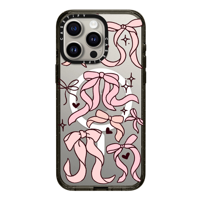 Kira Cyan x CASETiFY iPhone 15 Pro Max ケース ブラック インパクトケース MagSafe対応 Bow Collage