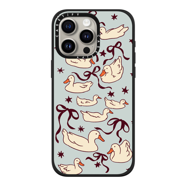 Kira Cyan x CASETiFY iPhone 15 Pro Max ケース マットブラック インパクトケース MagSafe対応 Ducks and bows