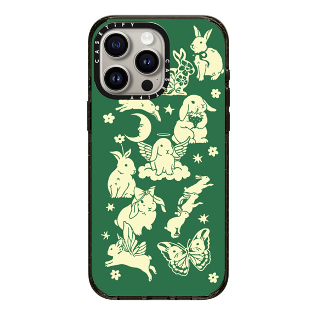 Kira Cyan x CASETiFY iPhone 15 Pro Max ケース ブラック インパクトケース MagSafe対応 Spring Bunnies