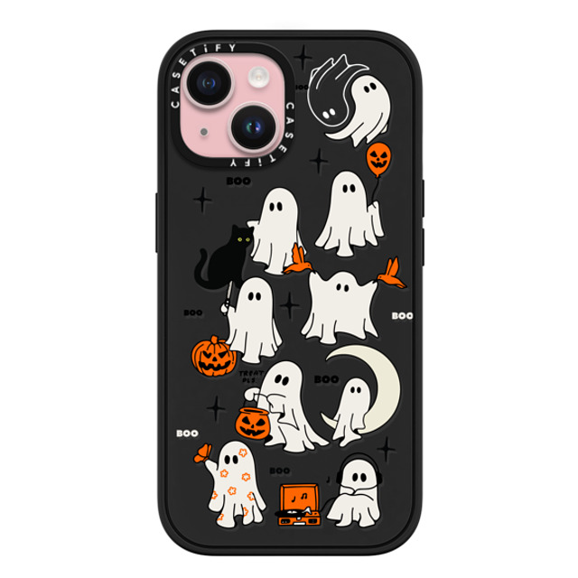 Kira Cyan x CASETiFY iPhone 15 ケース マットブラック インパクトケース MagSafe対応 Boo Things