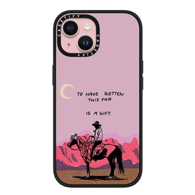 Kira Cyan x CASETiFY iPhone 15 ケース マットブラック インパクトケース MagSafe対応 Cowboy Quest