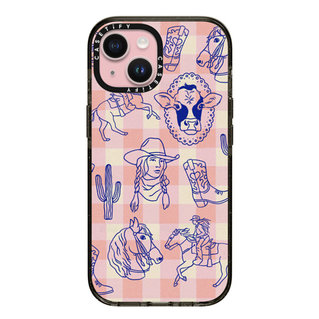 Kira Cyan x CASETiFY iPhone 15 ケース ブラック インパクトケース Coastal Cowgirl