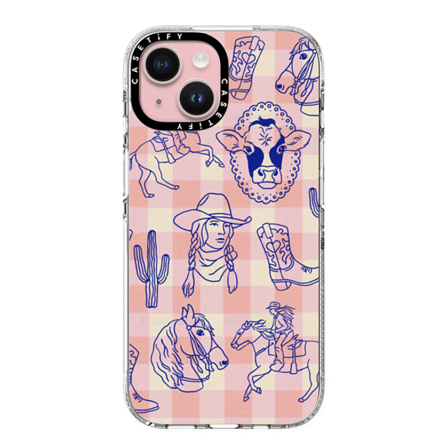 Kira Cyan x CASETiFY iPhone 15 ケース クリア クリア ケース MagSafe対応 Coastal Cowgirl