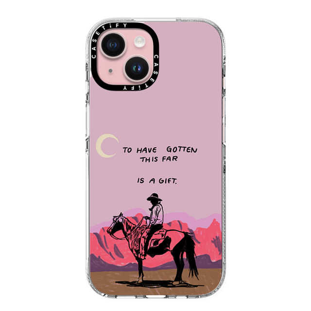 Kira Cyan x CASETiFY iPhone 15 ケース クリア クリア ケース MagSafe対応 Cowboy Quest