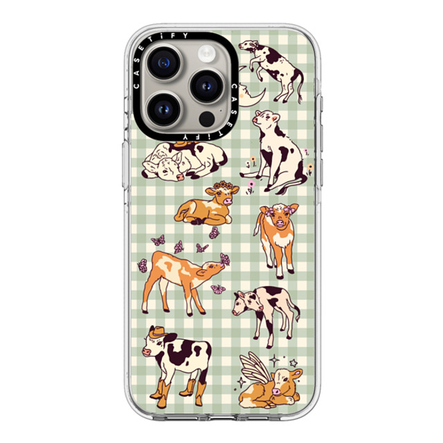 Kira Cyan x CASETiFY iPhone 15 Pro Max ケース クリア クリア ケース MagSafe対応 Cow Gingham