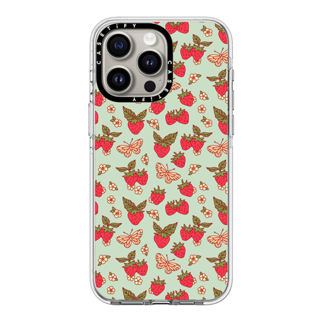 Kira Cyan x CASETiFY iPhone 15 Pro Max ケース クリア クリア ケース MagSafe対応 Strawberry Field