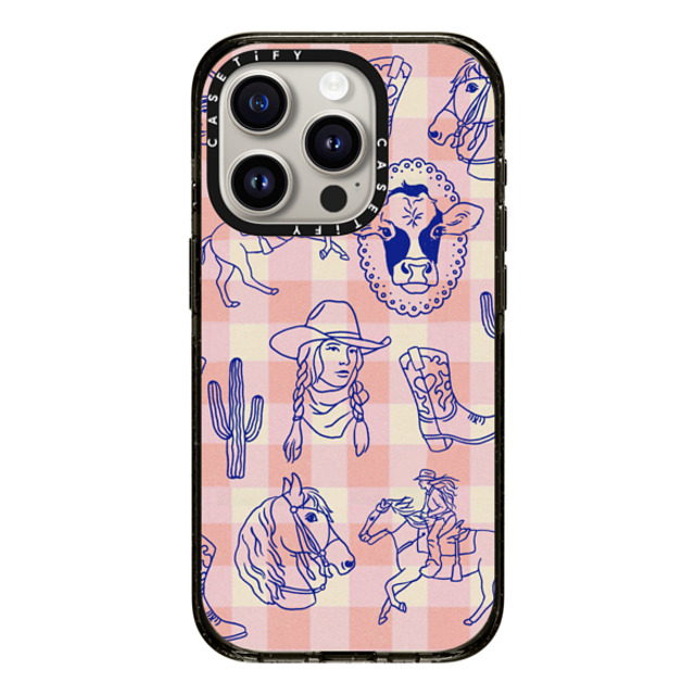 Kira Cyan x CASETiFY iPhone 15 Pro ケース ブラック インパクトケース MagSafe対応 Coastal Cowgirl