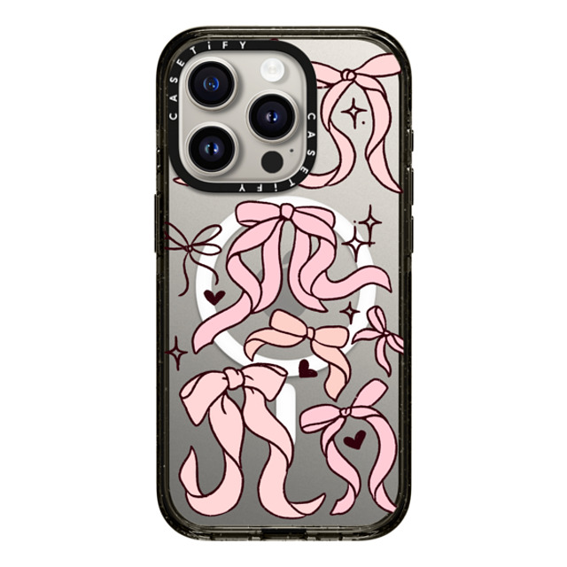 Kira Cyan x CASETiFY iPhone 15 Pro ケース ブラック インパクトケース MagSafe対応 Bow Collage