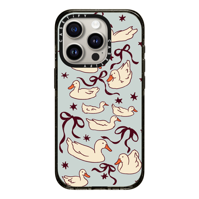 Kira Cyan x CASETiFY iPhone 15 Pro ケース ブラック インパクトケース Ducks and bows