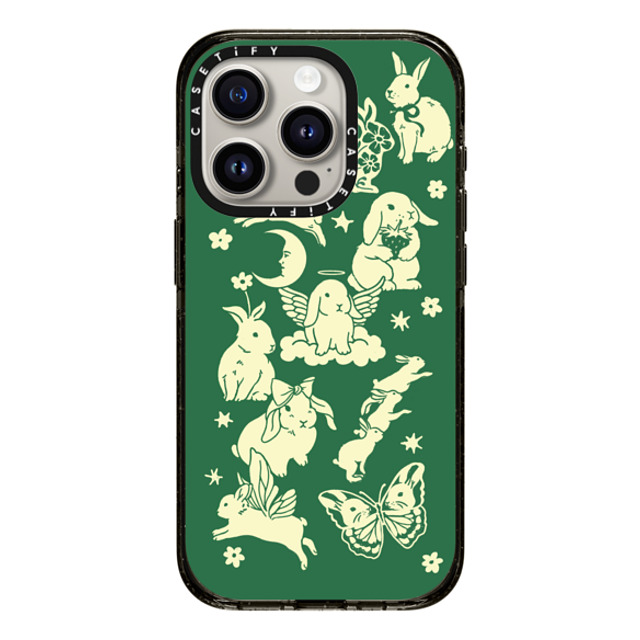 Kira Cyan x CASETiFY iPhone 15 Pro ケース ブラック インパクトケース Spring Bunnies