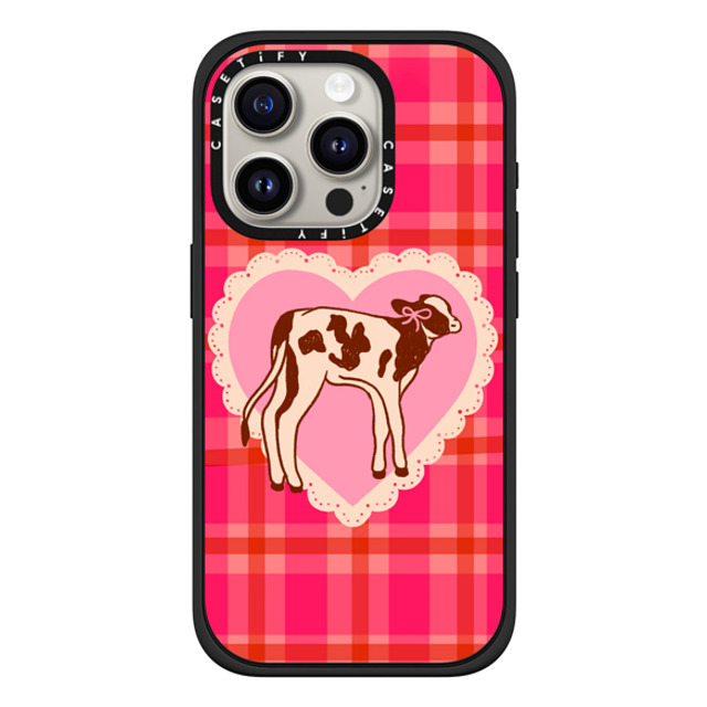 Kira Cyan x CASETiFY iPhone 15 Pro ケース Cow,Animal マットブラック インパクトケース MagSafe対応 Miss Moo Back to School Kira Cyan x CASETiFY iPhone 15 Pro ケース Cow,Animal マットブラック インパクトケース MagSafe対応 Miss Moo Back to School
