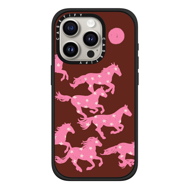 Kira Cyan x CASETiFY iPhone 15 Pro ケース Animal,Nature マットブラック インパクトケース MagSafe対応 Wild Horses Back to School Kira Cyan x CASETiFY iPhone 15 Pro ケース Animal,Nature マットブラック インパクトケース MagSafe対応 Wild Horses Back to School