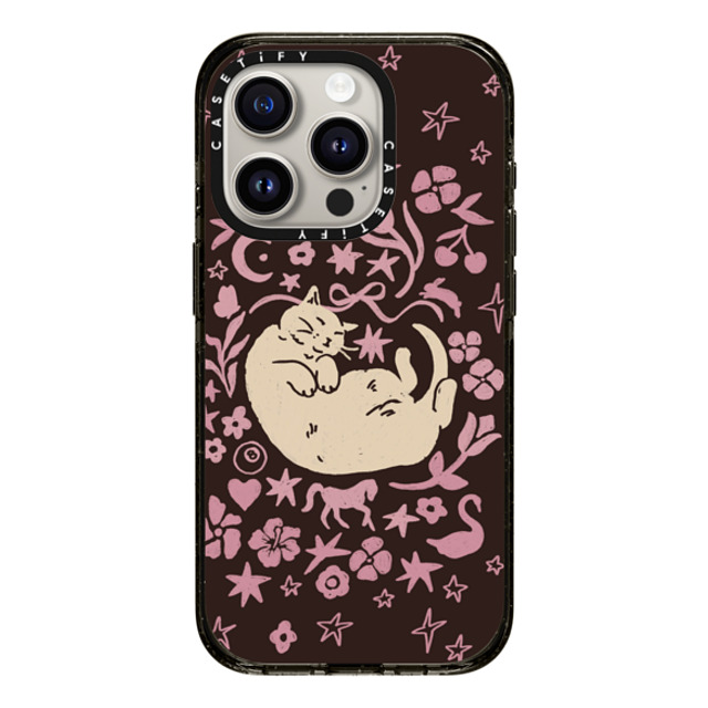 Kira Cyan x CASETiFY iPhone 15 Pro Case Animal,Nature Black Impact Case MagSafe Compatible Eepy Cat Back to School Kira Cyan x CASETiFY iPhone 15 Pro Case Animal,Nature Black Impact Case MagSafe Compatible Eepy Cat Back to School