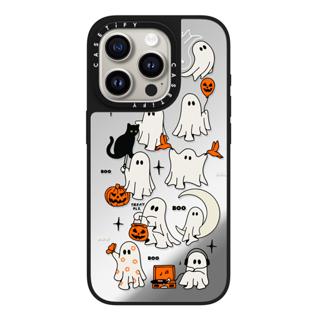 Kira Cyan x CASETiFY iPhone 15 Pro Case Silver on Black ミラーケース MagSafe対応 Boo Things Kira Cyan x CASETiFY iPhone 15 Pro Case Silver on Black ミラーケース MagSafe対応 Boo Things