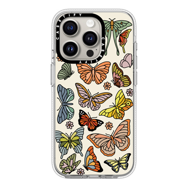 Kira Cyan x CASETiFY iPhone 15 Pro ケース クリア クリア ケース MagSafe対応 Butterfly Study