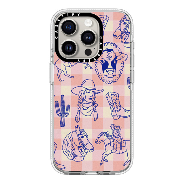 Kira Cyan x CASETiFY iPhone 15 Pro ケース クリア クリア ケース MagSafe対応 Coastal Cowgirl