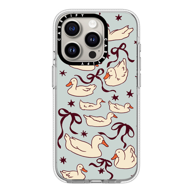 Kira Cyan x CASETiFY iPhone 15 Pro ケース クリア クリア ケース MagSafe対応 Ducks and bows