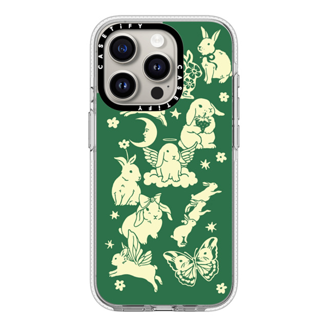 Kira Cyan x CASETiFY iPhone 15 Pro ケース クリア クリア ケース MagSafe対応 Spring Bunnies