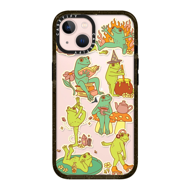 Kira Cyan x CASETiFY iPhone 13 ケース ブラック インパクトケース Frog Stickers