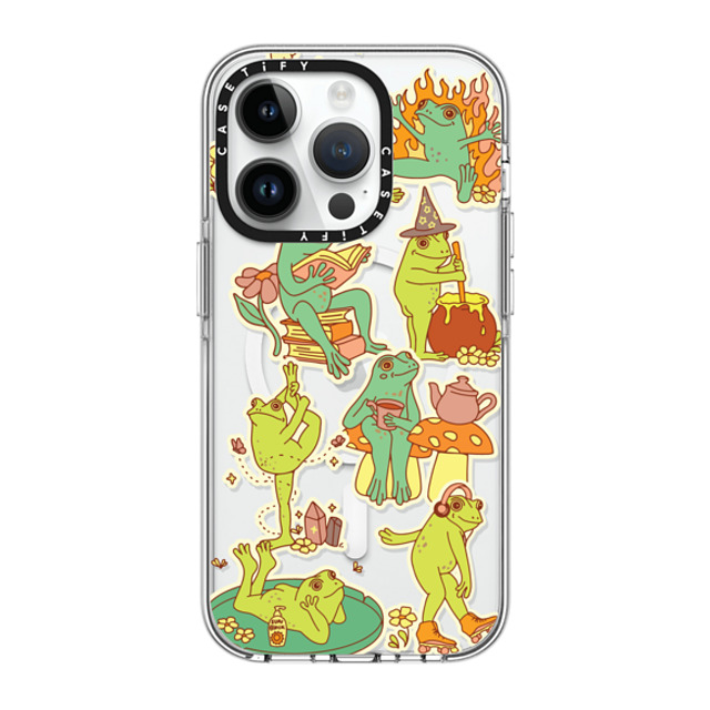 Kira Cyan x CASETiFY iPhone 14 Pro ケース クリア クリア ケース MagSafe対応 Frog Stickers