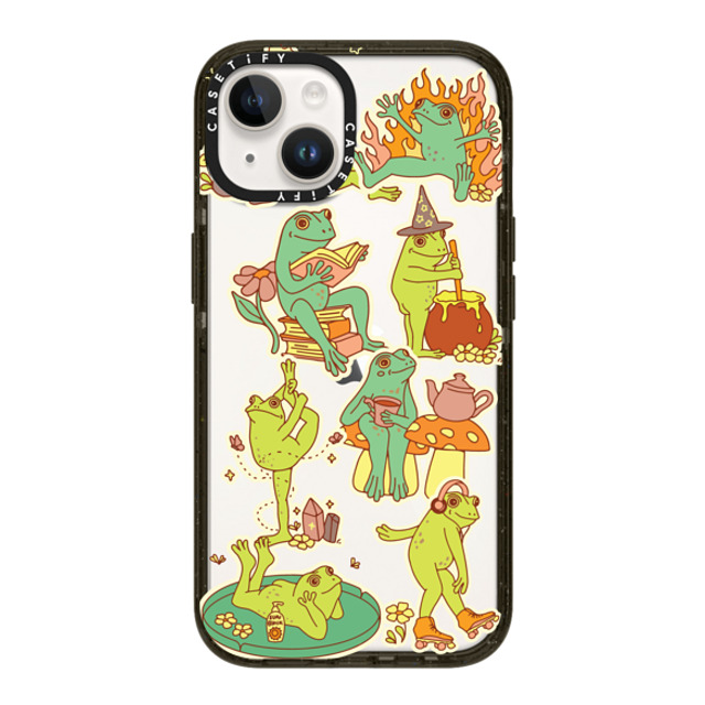 Kira Cyan x CASETiFY iPhone 14 ケース ブラック インパクトケース Frog Stickers