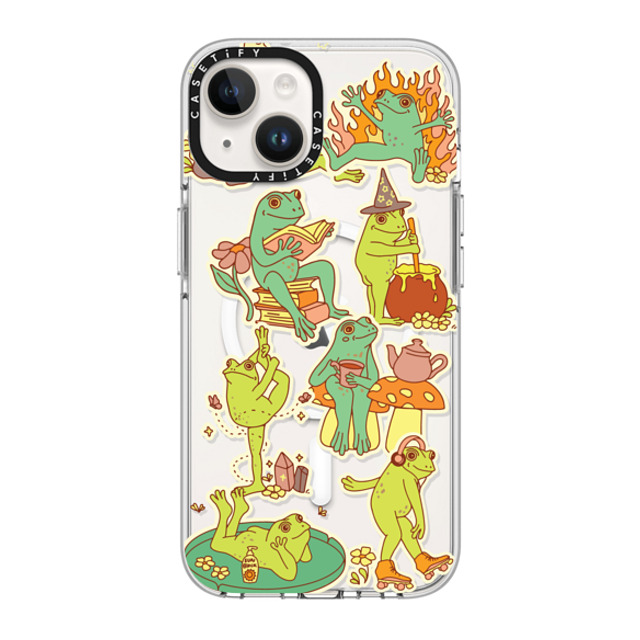 Kira Cyan x CASETiFY iPhone 14 Case Clear Clear Case MagSafe Compatible Frog Stickers Kira Cyan x CASETiFY iPhone 14 Case Clear Clear Case MagSafe Compatible Frog Stickers