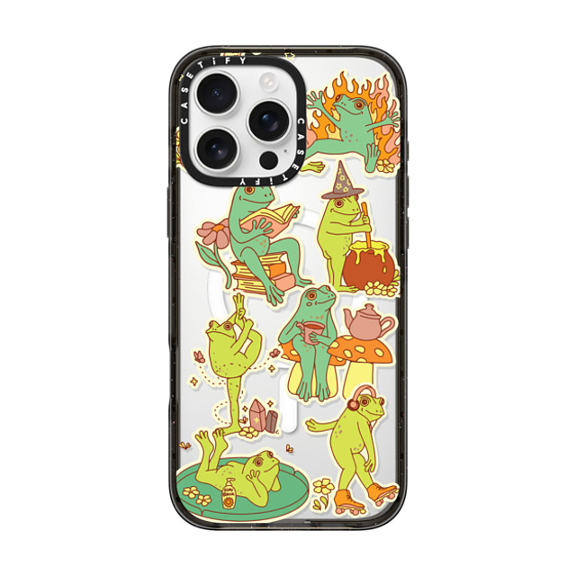 Kira Cyan x CASETiFY iPhone 16 Pro Max ケース ブラック インパクトケース MagSafe対応 Frog Stickers