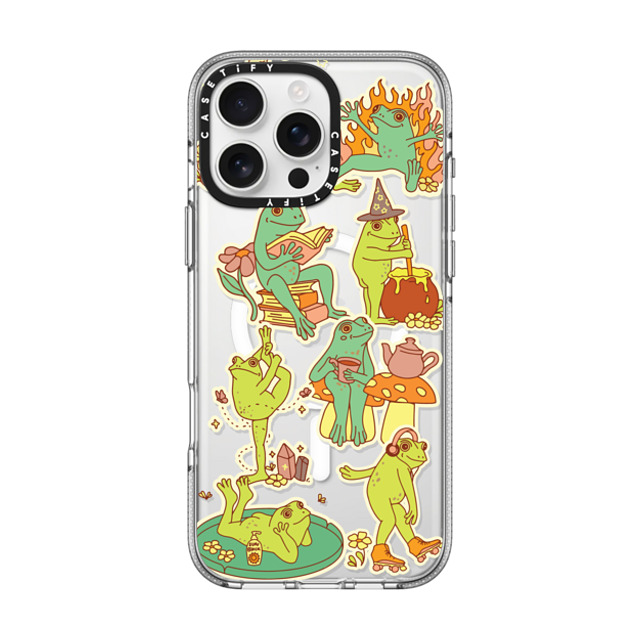 Kira Cyan x CASETiFY iPhone 16 Pro Max ケース クリア クリア ケース MagSafe対応 Frog Stickers