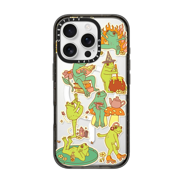 Kira Cyan x CASETiFY iPhone 16 Pro ケース ブラック インパクトケース MagSafe対応 Frog Stickers