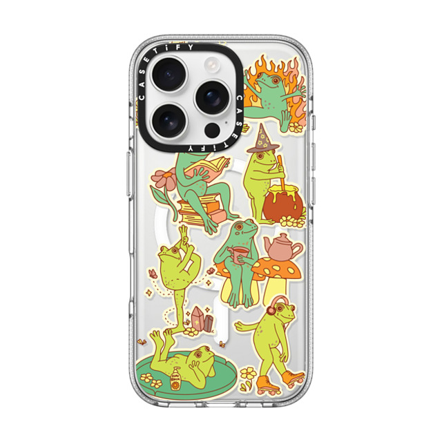 Kira Cyan x CASETiFY iPhone 16 Pro ケース クリア クリア ケース MagSafe対応 Frog Stickers