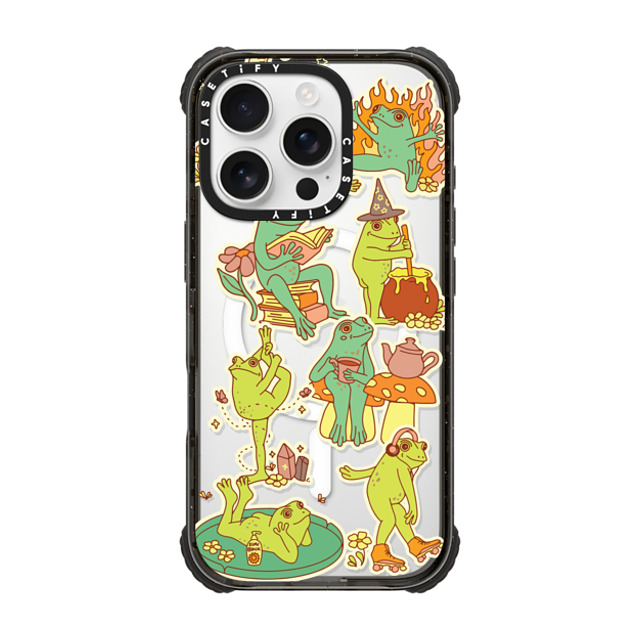 Kira Cyan x CASETiFY iPhone 16 Pro Case Black ウルトラ インパクトケース MagSafe 対応 Frog Stickers Kira Cyan x CASETiFY iPhone 16 Pro Case Black ウルトラ インパクトケース MagSafe 対応 Frog Stickers