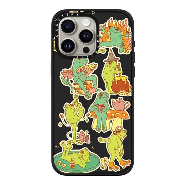 Kira Cyan x CASETiFY iPhone 15 Pro Max ケース マットブラック インパクトケース MagSafe対応 Frog Stickers