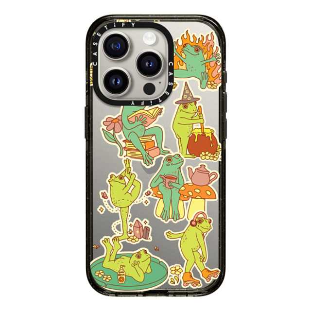 Kira Cyan x CASETiFY iPhone 15 Pro ケース ブラック インパクトケース Frog Stickers