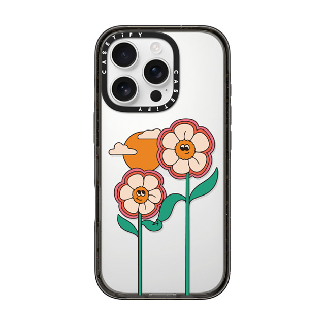 Kira Cyan x CASETiFY iPhone 16 Pro ケース Sticker,Floral ブラック インパクトケース Kind Flowers Back to School Kira Cyan x CASETiFY iPhone 16 Pro ケース Sticker,Floral ブラック インパクトケース Kind Flowers Back to School