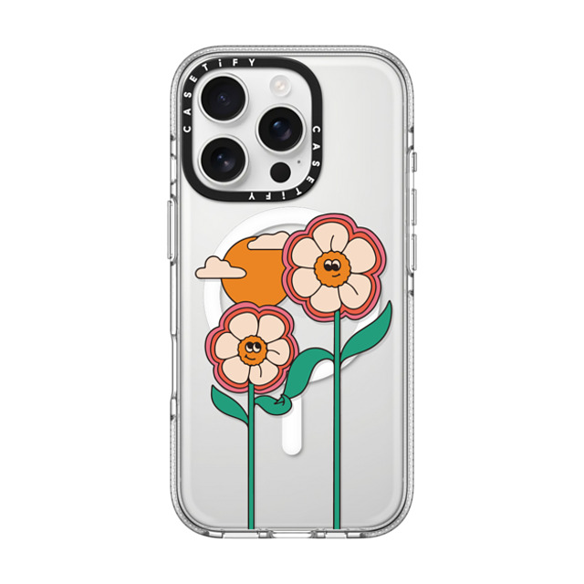 Kira Cyan x CASETiFY iPhone 16 Pro ケース Sticker,Floral クリア クリア ケース MagSafe対応 Kind Flowers Back to School Kira Cyan x CASETiFY iPhone 16 Pro ケース Sticker,Floral クリア クリア ケース MagSafe対応 Kind Flowers Back to School