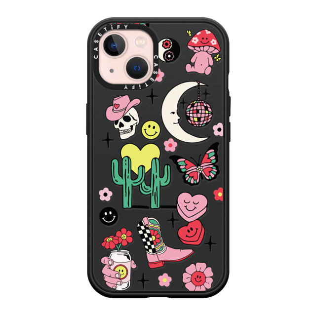 Kira Cyan x CASETiFY iPhone 13 ケース マットブラック インパクトケース MagSafe対応 Tattoo Flash