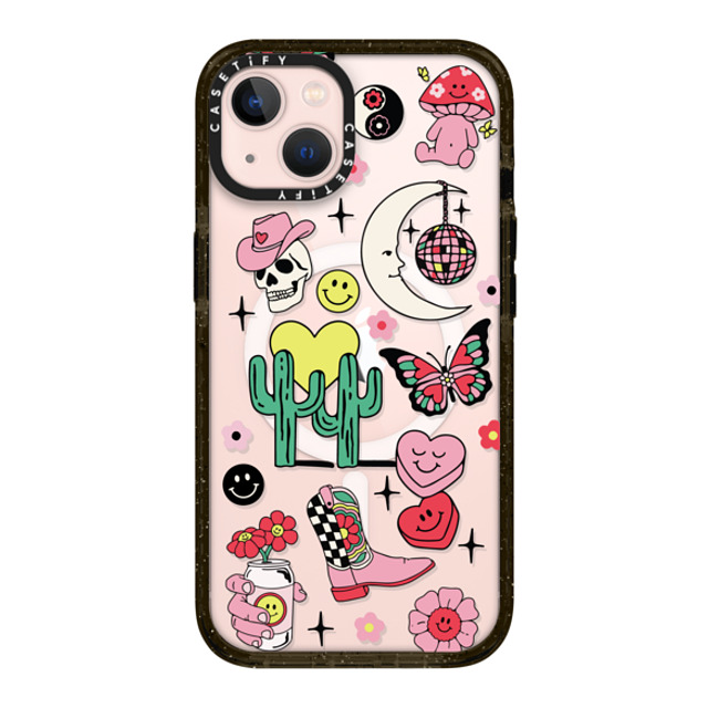 Kira Cyan x CASETiFY iPhone 13 ケース ブラック インパクトケース MagSafe対応 Tattoo Flash