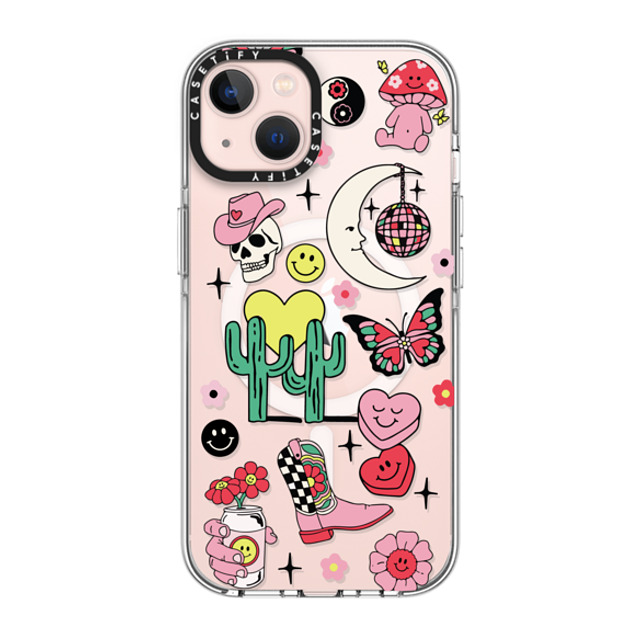 Kira Cyan x CASETiFY iPhone 13 ケース クリア クリア ケース MagSafe対応 Tattoo Flash